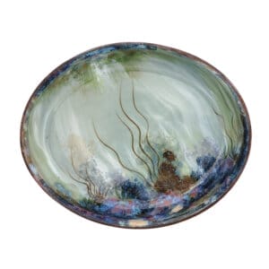 14"Oval Dish - Celadon Rockpool