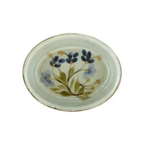 10" Oval Dish-Celadon Floral