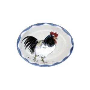 10" Oval Dish-Cockerel