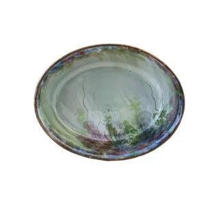 10" Oval Dish-Celadon Rock pool