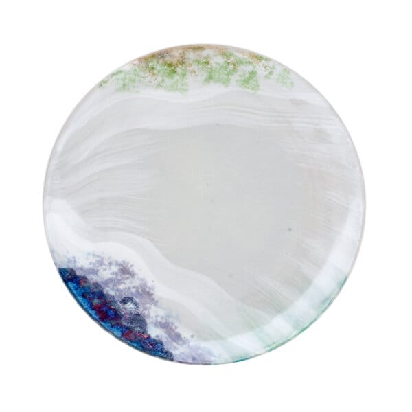 Geo Dinner Plate - White Water
