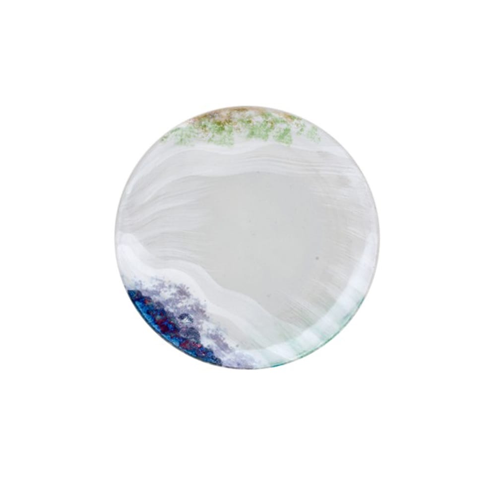 Geo Side Plate - White Water | Highland Stoneware