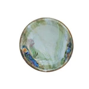 6" Dessert Dish - Celadon Rock Pool