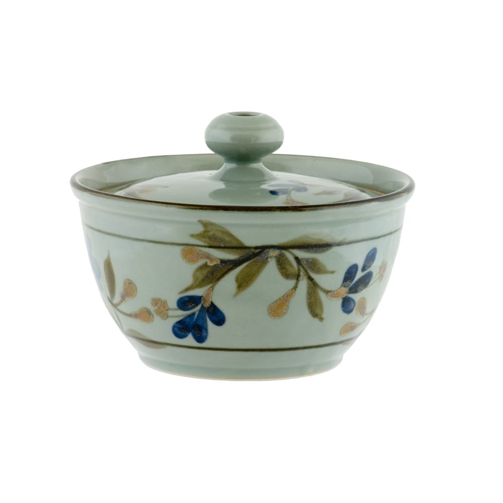 2pt Casserole Celadon Floral Highland Stoneware