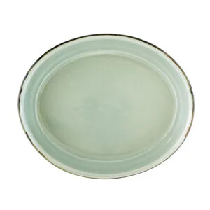 14" Oval Dish - Celadon