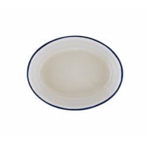 10" Oval Dish-Blue Edge