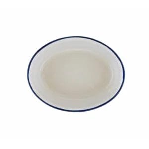 10" Oval Dish-Blue Edge