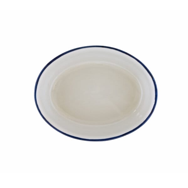 10" Oval Dish-Blue Edge