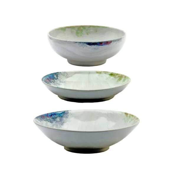 Geo Pasta Bowl - White Water
