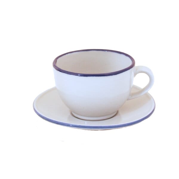 Tea Cup- Blue Edge